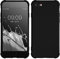 kwmobile Case Compatible with Apple iPhone SE (2022) / iPhone SE (2020) / iPhone 8 / iPhone 7 - Cover in Soft TPU Phone Case with Camera Protection - Black Matte