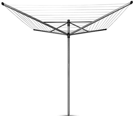 SASONS® 4 Arm Rotary Washing Line Drying Racks, Heavy Duty Metallic Folding Clothes Airer Metal Ground Spike and PVC Cover for Outdoor Garden Laundry Clothesline Horse Rail Airers [40 Meter]