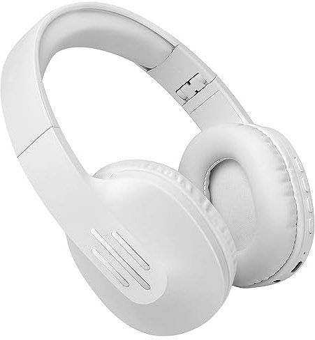 ZIHNIC Bluetooth Headphones Over Ear, 5 EQ Modes Wireless Headphones, Foldable Lightweight Headset With Deep Bass, HiFi Stereo, Microphone for Online Class,Office,PC,Phone(white)