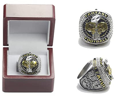 QWEOHBUA 2023 NEU Fantasy Football Ring, Championship Ring, FFL Championship Trophy, Geschenkbox, Ring-Display-Box (Color : A, Size : 12)