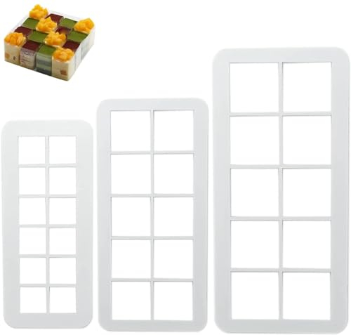 SHIYUAN 3Pcs Cake Cutter, 3 Sizes of Square Cookie Cutters, Simple and Quick Operation Square Cutter, Fondant Tools for Cookie and Cake Creation