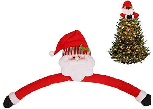 Rianpesn Weihnachtsbaumspitze Plüsch | Weihnachtsmann-Schneemann-Plüsch-Baumspitze Hugger - Christbaumschmuck für Wohnzimmer, Büro, Schule, Geschäft