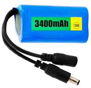 WILLQ 12V Lithium Battery Pack Rechargeable 2200mAh 2500mAh 3000mAh 3400mAh Li Ion Battery Portable 12 Volt Battery DC Interface for Solar Light/Electric Device Battery,12V3400mah