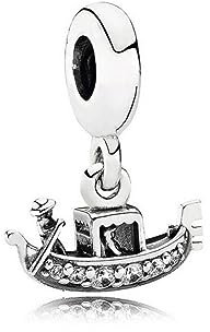 Streetculture Gondel Italien Gondoliére Boot Schiff Venedig Urlaub Reise Europa Dangle - Bettelarmband Anhänger Sammelband Schmuck 925 Sterlingsilber