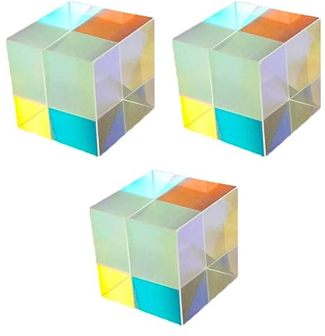 ULTECHNOVO 3st X Würfelprisma Optischer Prismenwürfel Glaswürfel Physik Lehrt Dekorationskunst CMY Würfel Spielzeug Zum Lernen Von Physik Tripelprisma Würfel Aus Wolfram Kristall Kind Glasur