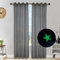 Hiseng Voile Gardinen mit Ösen Leuchtsterne Muster Voile Vorhänge Durchsichtig Halbtransparent Vorhänge Elegant Fenstervorhänge 2er Set für Fenster Wohnzimmer Schlafzimmer (Schwarz,132x160cm)