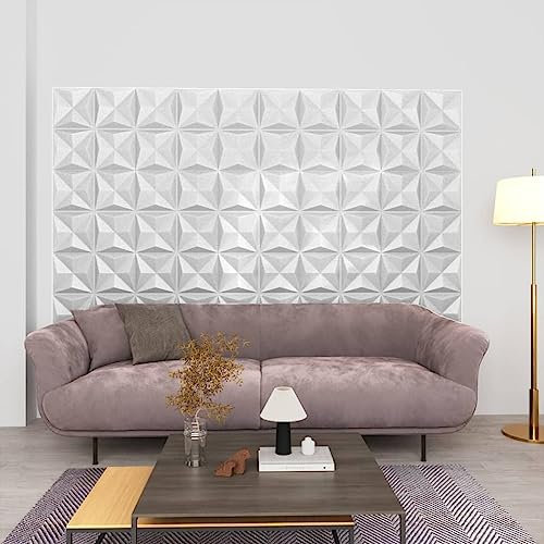 RAUGAJ Baustoffe-3D Wandpaneele 12 Stück 50x50 cm Origami Weiß 3 m²-Hardware