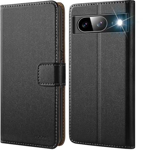 HOOMIL Cover per Google Pixel 8, [Squisita artigianalità] Premium Pelle Custodia - Nero