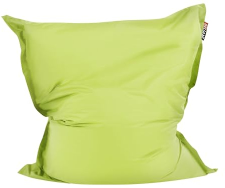 Beliani Moderne Sitzsackhülle Extra Groß Nylon mit Reißverschluss Wasserdicht Langlebig für Innen und Außen 140 x 180 cm Limettengrün Fuzzy