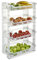 Best House 4 Layer Fruit and Vegetable Storage Basket, 4 Tier Stackable Fruit & Vegetable Shelves Plastic Basket for Kitchen Counter Slim Shelf Space Saving for Bathroom Kitchen & Office (Transparent)