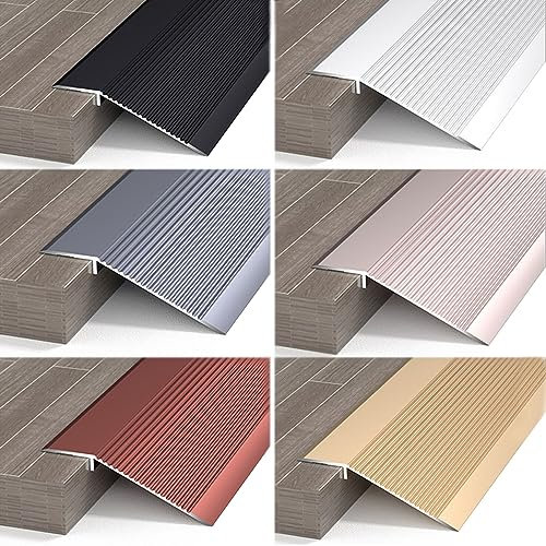 IkErna Bande de Transition Au Sol En Alumipour La Porte, Réducteur de Seuil de Rampe/Black/140Cm - 55.1In