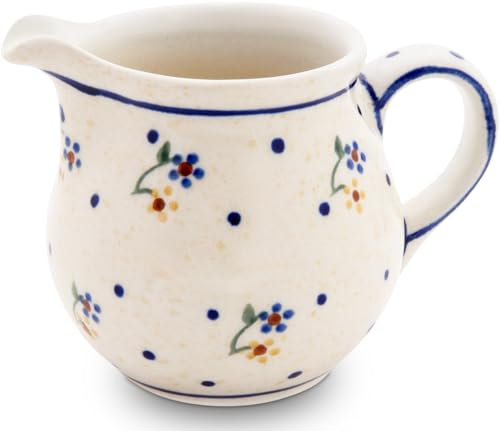 Bunzlauer Keramik Sahnekännchen Milchkännchen 180 ml Ø 6,5cm H 8cm (Dekor 111)