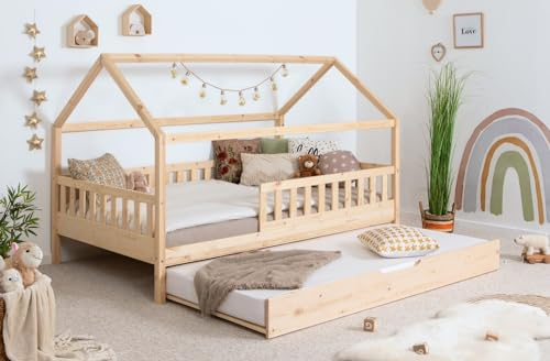 TiCAA Kinderbett Hausbett Kay inkl. Zubehör