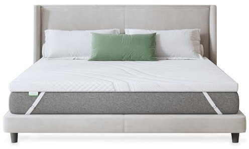 Novilla Topper Viscoelástico 150x190 5 cm, Topper Colchón de Gel, Sobrecolchón Memory Foam Mattress Topper, Topper de Bambú, Cubrecolchón Extraíble y Lavable, Blanco