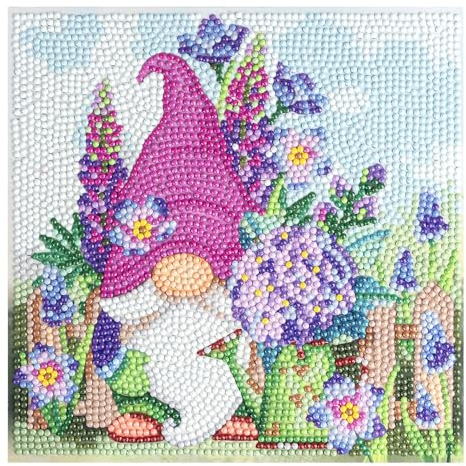 Ideen mit Herz Diamond-Painting-Aufleger | 20 cm x 20 xm | wunderschöne Motive | inkl. Zubehör | für Holzbox oder Geschenk-Kiste (Gartenwichtel)