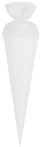itenga kleine Bastelschultüte Geschwister Schultütenrohling Zuckertüte Schultüte 35cm rund mit Filzverschluss (Weiss)