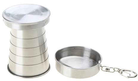 COSSIKA Tasses pliantes portables en acier inoxydable pour l'extérieur et bouteille de voyage télescopique pour camping, randonnée, sport, porte-gobelet pour voiture