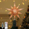 Lewondr Christmas Tree Topper Star, 13inch Xmas Tree Topper with LED Light Beads, Remote & USB Operated 10-Point Star Treetop for Home Christmas Decoration, 6H Timer & 8 Lighting Modes, Rose Gold