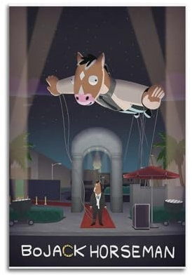 nshdahns BoJack Horseman-Poster, Wandkunst, Vintage-Kunst, Raumdekoration, ästhetisches Schlafzimmer-Poster für Schlafzimmer, 30 x 45 cm, ungerahmter Stil