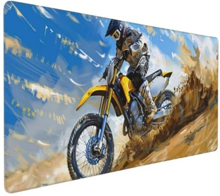 Tapis de Souris Moto Tapis de Souris XXL 700x300 mm, Imperméable Tapis de Souris Gamer XXL Tapis Souris Athlète Mouse Pad, Base Atidérapante, Haute Précision et Vitesse pour Gamer, Deco Bureau -MU222