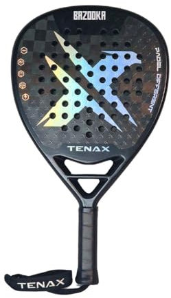 Tenax, Pala de Padel Bazooka, Plato Carbono 18K, Superficie 3D, Equilibrio Alto, Goma Eva Ultra Hard para Hombre y Mujer