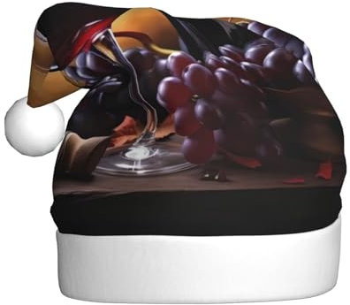 XDCYWBZDBC Weihnachtsmütze für Erwachsene, Weinrot, Weihnachtsmütze, Winter, Plüschball, Weihnachtsmütze, Unisex, Erwachsene, Weihnachtsmannmütze, gebraucht, für Neujahr, Urlaub, Party, Ornamente