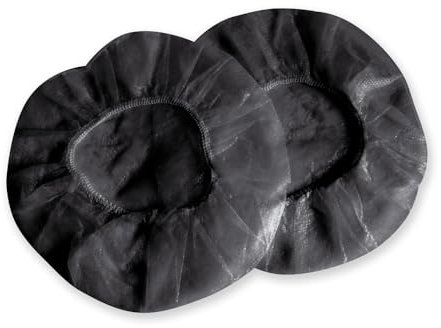 FRANZ MENSCH 100 Stück Hygostar Überzieher für Kapselgehörschutz, Packung, schwarz, Einheitsgröße, Ø: 18cm, Kopfhörer überzug, Schutzüberzug, Kopfhörer-Abdeckung