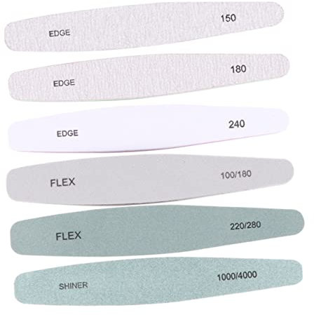 LALADEFIEE 6pcs Professional Nail Tool Nail Files Buffer Manicure Kit for Art Natural Artificial