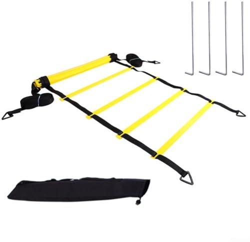 Equipo de entrenamiento de agilidad con clavos de tierra, escalera de velocidad ligera para fútbol y baloncesto (A)