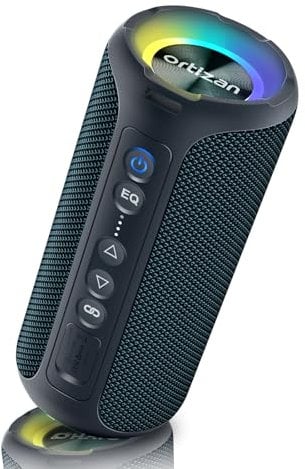Ortizan Bluetooth Speaker X8, Portable Wireless Bluetooth Speakers With Led Light, Louder Volume & Enhanced Bass, IPX7 Waterproof, 30H Playtime