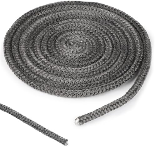 LALAGO 1 pieza Φ 8mm x 2,5m Cuerda de Sellado de Fibra de Vídrio, Junta para Estufa de Leña Cordón Chimenea, Flintronic Junta Refractaria Cinta Ignífuga para Estufa, Chimenea, Horno, Caldera