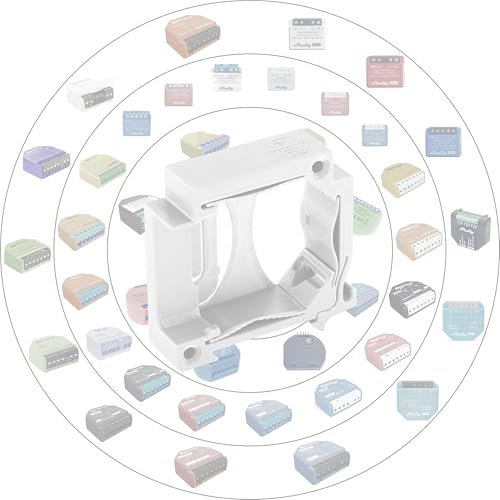 Print Worth 3D Supporto universale per guida a parete, adattatore Allstar per tutti gli attuatori Shelly e molti altri, per il montaggio di guide da 35 mm o su pareti (bianco (P), 2)