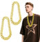 TUONYIS 2 Stück Zuhälter Kostüm Goldkette Fasching, Halskette Gold Hip Hop Rapper Kostüm 80/90 Jahre Hip Hop Anziehen Große Goldene Kette für 70er,80er,90er Jahre Accessoires (Golden)