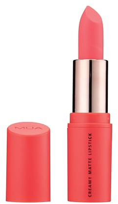 MUA Creamy Matte Lipstick, Highly Pigmented, Romance (Pack of 1) | Bubblegum Pink Shade, Creamy Matte Texture, Versatile for All Skin Tones, Vegan & Cruelty Free