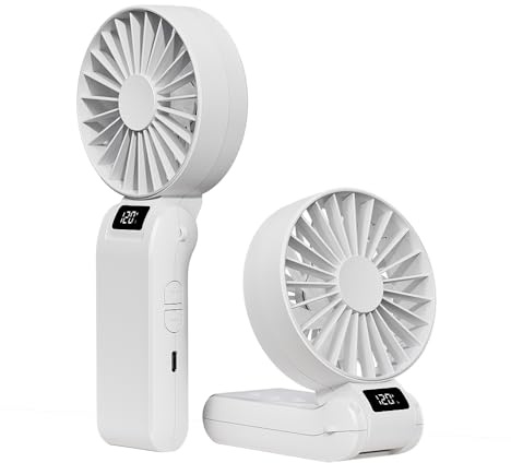 I-SHUNFA Handventilator Akku Aufladbar,Tragbar Mini USB Ventilator,Weiß