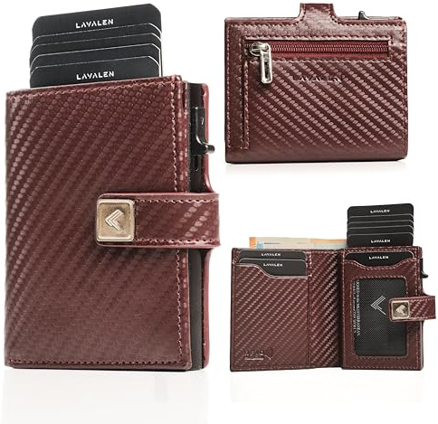Lavalen® Men's Genuine Leather Wallet – Men's Card Holder – RFID Blocking – Large Capacity Coin Purse – Wallet and Card Holders