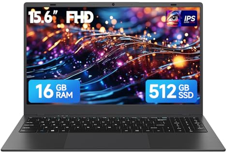 Luxl 15.6 Laptop, 16GB RAM 512GB SSD, Laptop Computer with Pentium 6500Y Processor (Beats to N5095, Up to 3.4GHz), 1080P IPS Display, USB-C, WiFi 5, Long Battery Life Laptops For Office, School