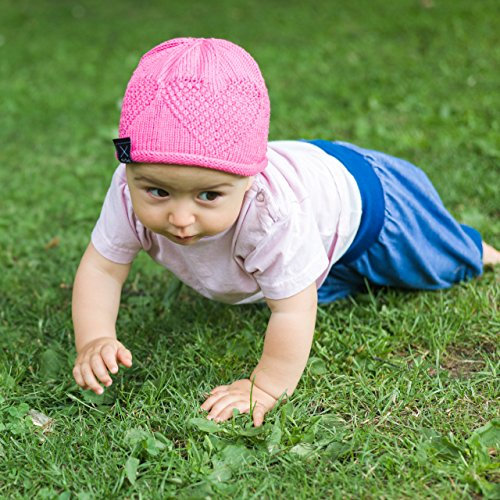 Babyset Stricken - Strickset Babymütze und Babysocken Himbeerherzchen in rosa - Babymütze selber stricken – Strickset Baby: 2 Knäuel Baumwolle Cotton pure + Strickanleitung – Baby DIY stricken Socken