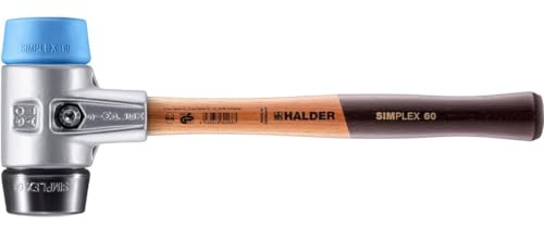 SIMPLEX-Schonhammer, TPE-soft/Gummikomposition; mit Aluminiumgehäuse und hochwertigem Holzstiel | D=60 mm | 3112.060