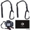 2x Camera Tether with Carabiner - Double Secure your DSLR or Compact Camera - First Attach to Camera Eyelet - Then Hook Up to Camera Strap, Tripod, Monopod, etc. - Offers Extra Protection Black