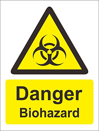 Indigos UG Aufkleber Warning Zeichens Danger Biohazard Safety Zeichen - 150mmx 100mm