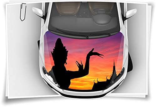 Medianlux Thailand Tempel Buddha Motorhaube Auto-Aufkleber Steinschlag-Schutz-Folie Airbrush Tuning Car-Wrapping Luftkanalfolie Digitaldruck Folierung