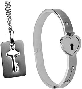 Master Series Cuffed Locking Bracelet and Key Necklace, 50 g