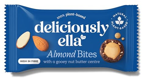 Deliciously Ella - Almond Nut Butter Bites, Gluten-Free, Vegan Friendly, Healthy Snack, 36g (12 packs)