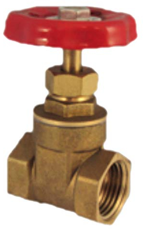 Muffenschieber aus Messing 2 Rohr Zoll Innengewinde IG x IG DN50 mit Handrad Drehgriff rot Druck PN10 Bar Wasser Heizung Muffen Absperrschieber Ventil