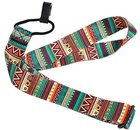 Alomejor Ukulelegurt Verstellbarer Ukulele Tragegurt Bohemian Style Ukulele Gurt mit Haken, 2.7 CM Breit, Länge Verstellbar von 50 cm bis 70 cm