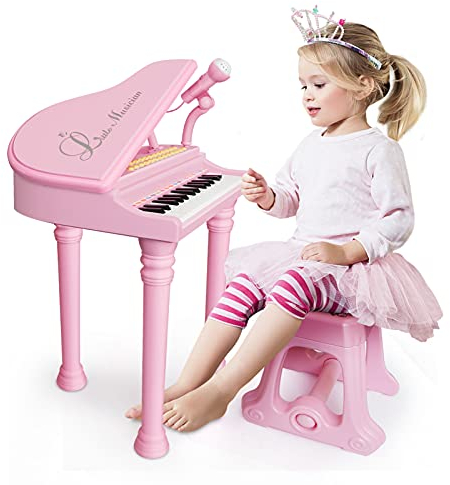 Piano Toy Keyboard for 2+ Years Old Girls Birthday Gift Children's Music Toy Instrument with Microphone