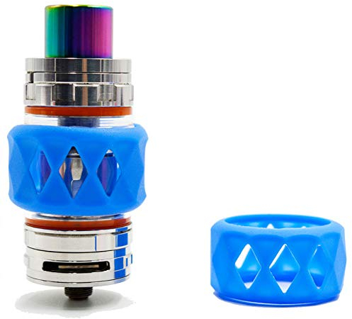 RUIYITECH Bubble Glass Tube Schutzhülle für Zeus X Manta TFV8 TFV12 Prince Uforce T2 T1 Dead Rabbit RTA (2 Stück) (blau)