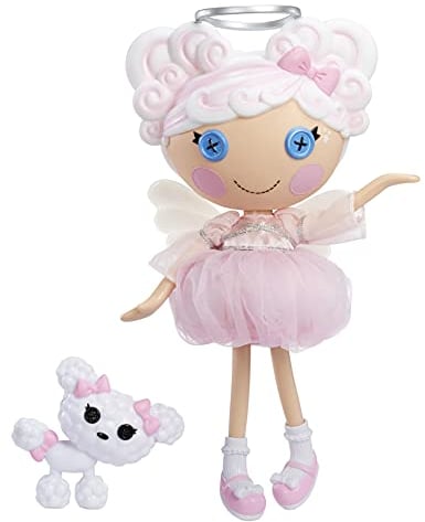 Lalaloopsy Puppe Cloud E. Sky mit Haustier Poodle - 33 cm große Engel Puppe mit weißem Haar, Heiligenschein, Flügeln, rosa Outfit & Schuhen ab 3 Jahren 576853EUC Multicolour