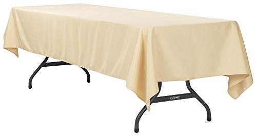 Economy Polyester-Tischdecke, 152,4 x 304,8 cm, champagnerfarben, rechteckig, 1 Stück